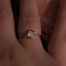 Bague solitaire en argent 925/000 rhodié surmontée d'un oxyde de zirconium blanc. Carré  Adulte Femme Indémodable Mariage 