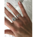 Bague alliance fine motifs géométriques en argent 925/000. Alliance Anneau  Adolescent Adulte Femme Fille Indémodable 