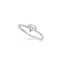 Bague diamant en argent 925/000 rhodié. Diamant  Adolescent Adulte Femme Fille Indémodable Symboles 