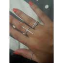 Bague diamant en argent 925/000 rhodié. Diamant  Adolescent Adulte Femme Fille Indémodable Symboles 