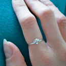 Bague diamant en argent 925/000 rhodié. Diamant  Adolescent Adulte Femme Fille Indémodable Symboles 