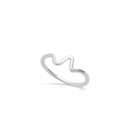 Bague vague en argent 925/000 rhodié.  Adolescent Adulte Femme Fille Indémodable 