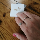 Bague vague en argent 925/000 rhodié.  Adolescent Adulte Femme Fille Indémodable 
