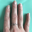 Bague vague en argent 925/000 rhodié.  Adolescent Adulte Femme Fille Indémodable 