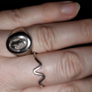 Bague vague en argent 925/000 rhodié.  Adolescent Adulte Femme Fille Indémodable 