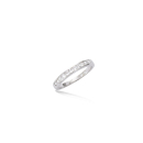 Bague alliance en argent 925/000 rhodié sertie d'oxydes de zirconium blancs carrés. Alliance Anneau Carré  Adolescent Adulte Femme Fille Indémodable 