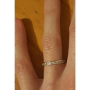 Bague alliance en argent 925/000 rhodié sertie d'oxydes de zirconium blancs carrés. Alliance Anneau Carré  Adolescent Adulte Femme Fille Indémodable 