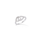 Bague en argent 925/000 rhodié et oxyde de zirconium. Anneau Goutte Strass  Adolescent Adulte Femme Fille Indémodable 