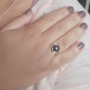 Bague en argent 925/000 rhodié et perle d'eau douce. Boule Perle  Adolescent Adulte Femme Fille Indémodable 
