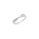 Bague croisée en argent 925/000 rhodié et oxyde de zirconium.  Adolescent Adulte Femme Fille Indémodable 