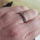 Bague croisée en argent 925/000 rhodié et oxyde de zirconium.  Adolescent Adulte Femme Fille Indémodable 