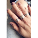 Bague en argent 925 rhodié avec motif étoile sertie d'un oxyde de zirconium blanc. Etoile Rond  Adolescent Adulte Femme Fille Indémodable Nature 