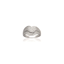 Bague en argent 925/000 rhodié et oxyde de zirconium.  Adolescent Adulte Femme Fille Indémodable 