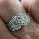 Bague en argent 925/000 rhodié et oxyde de zirconium.  Adolescent Adulte Femme Fille Indémodable 