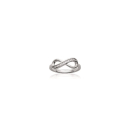 Bague infini en argent 925/000 rhodié sertie d'oxydes de zirconium blancs. Infini  Adolescent Adulte Femme Fille Indémodable Symboles 