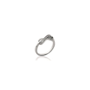 Bague infini en argent 925/000 rhodié sertie d'oxydes de zirconium blancs. Infini  Adolescent Adulte Femme Fille Indémodable Symboles 