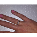 Bague infini en argent 925/000 rhodié sertie d'oxydes de zirconium blancs. Infini  Adolescent Adulte Femme Fille Indémodable Symboles 