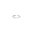 Bague fine ouverte en argent 925/000 rhodié et oxydes de zirconium.  Adolescent Adulte Femme Fille Indémodable 