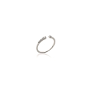 Bague fine ouverte en argent 925/000 rhodié et oxydes de zirconium.  Adolescent Adulte Femme Fille Indémodable 