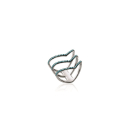 Bague en argent 925/000 rhodié et turquoise synthétique. Large  Adulte Femme Indémodable 