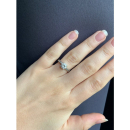 Bague en argent 925/000 rhodié pavée d'oxydes de zirconium blancs. Alliance Anneau Carré Strass  Adolescent Adulte Femme Fille Indémodable 