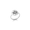 Bague en argent 925/000 rhodié et étoile en oxydes de zirconium de couleur noire. Etoile Strass  Adolescent Adulte Femme Fille Indémodable Nature 