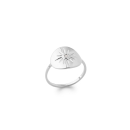 Bague avec motif d'étoile en argent 925/000 rhodié surmontée d'un oxyde de zirconium blanc. Etoile Rond  Adolescent Adulte Femme Fille Indémodable Nature 