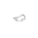 Bague torsadée double rangs en argent 925/000 rhodié pavée d'oxydes de zirconium blanc. Strass  Adolescent Adulte Femme Fille Indémodable 