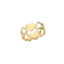 Bague coeurs ajourée en plaqué or. Coeur  Adulte Amour Femme Indémodable 