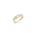 Bague en plaqué or et oxyde de zirconium.  Adolescent Adulte Femme Fille Indémodable 