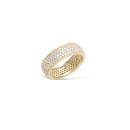 Bague alliance en plaqué or jaune 18 carats pavée d'oxydes de zirconium blancs. Alliance Anneau  Adolescent Adulte Femme Fille Indémodable Mariage 