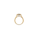 Bague en plaqué or, oxyde de zirconium et pierre synthétique. Rectangle  Adulte Femme Indémodable 