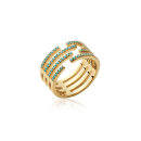 Bague en plaqué or et pierres synthétiques.  Adulte Femme Indémodable 