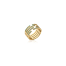 Bague en plaqué or et pierres synthétiques.  Adulte Femme Indémodable 