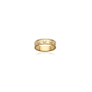Bague en plaqué or 18 carats sertie d'oxydes de zirconium blancs. Alliance  Adulte Femme Indémodable 