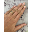 Bague en plaqué or jaune 18 carats sertie turquoise synthétique. Triangle  Adulte Femme Indémodable 
