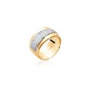 Bague en plaqué or et oxydes de zirconium.  Adolescent Adulte Femme Fille Indémodable 