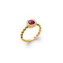 Bague en plaqué or, oxydes de zirconium et pierre synthétique. Carré  Adolescent Adulte Femme Fille Indémodable 