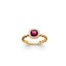 Bague en plaqué or, oxydes de zirconium et pierre synthétique. Carré  Adolescent Adulte Femme Fille Indémodable 