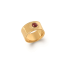 Bague en plaqué or et pierre synthétique. Rond  Adolescent Adulte Femme Fille Indémodable 