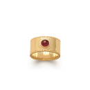 Bague en plaqué or et pierre synthétique. Rond  Adolescent Adulte Femme Fille Indémodable 