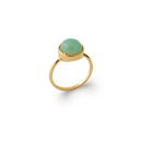Bague en plaqué or et aventurine. Rond  Adolescent Adulte Femme Fille Indémodable 