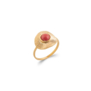 Bague en plaqué or et pierre synthétique. Rond  Adolescent Adulte Femme Fille Indémodable 