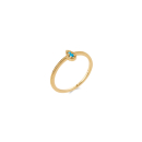 Bague surmontée d'une goutte en plaqué or jaune 18 carats sertie de deux pierres synthétiques de couleur bleue.
 Goutte  Adolescent Adulte Femme Fille Indémodable 