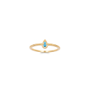 Bague surmontée d'une goutte en plaqué or jaune 18 carats sertie de deux pierres synthétiques de couleur bleue.
 Goutte  Adolescent Adulte Femme Fille Indémodable 
