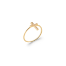 Bague en plaqué or jaune 18 carats surmontée d'une croix pavée d'oxydes de zirconium blancs. Croix Strass  Adolescent Adulte Femme Fille Indémodable Religion 