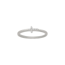 Bague en argent 925/000 rhodié surmontée d'une croix pavée d'oxydes de zirconium blancs. Croix Strass  Adolescent Adulte Femme Fille Indémodable Religion 