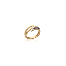 Bague en plaqué or, oxyde de zirconium et pierres synthétiques.  Adulte Femme Indémodable 