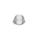 Bague avec motif croix en argent 925/000 rhodié. Croix Rond  Adolescent Adulte Femme Fille Indémodable Religion Symboles 