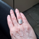 Bague avec motif croix en argent 925/000 rhodié. Croix Rond  Adolescent Adulte Femme Fille Indémodable Religion Symboles 